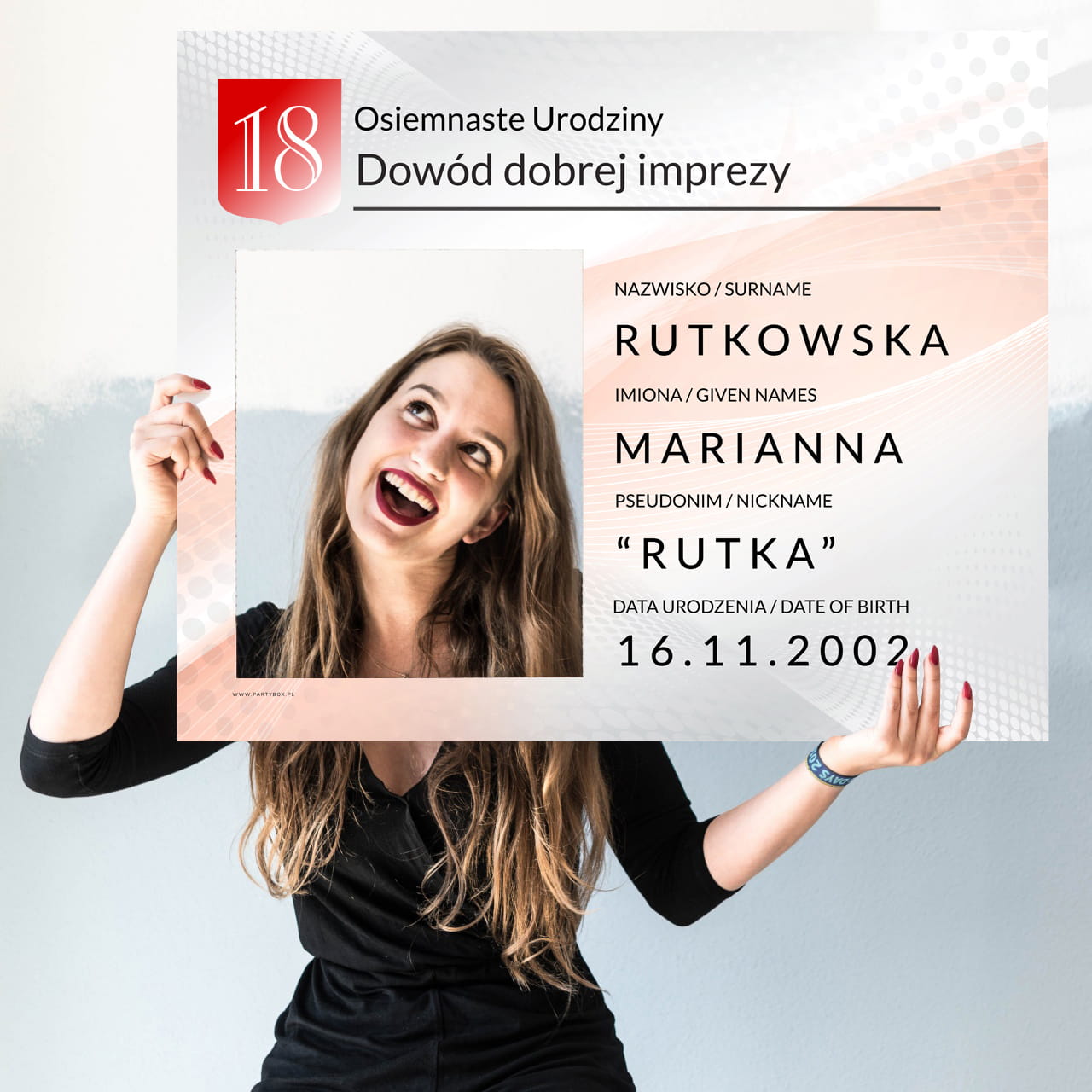 Foto ramka na 18 urodziny DOWÓD DOBREJ IMPREZY