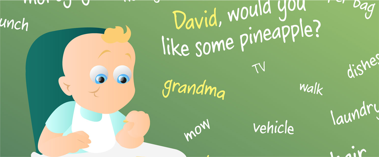 Dzieci rozmawiają z lalkami po niemiecku podczas zabawy w domku