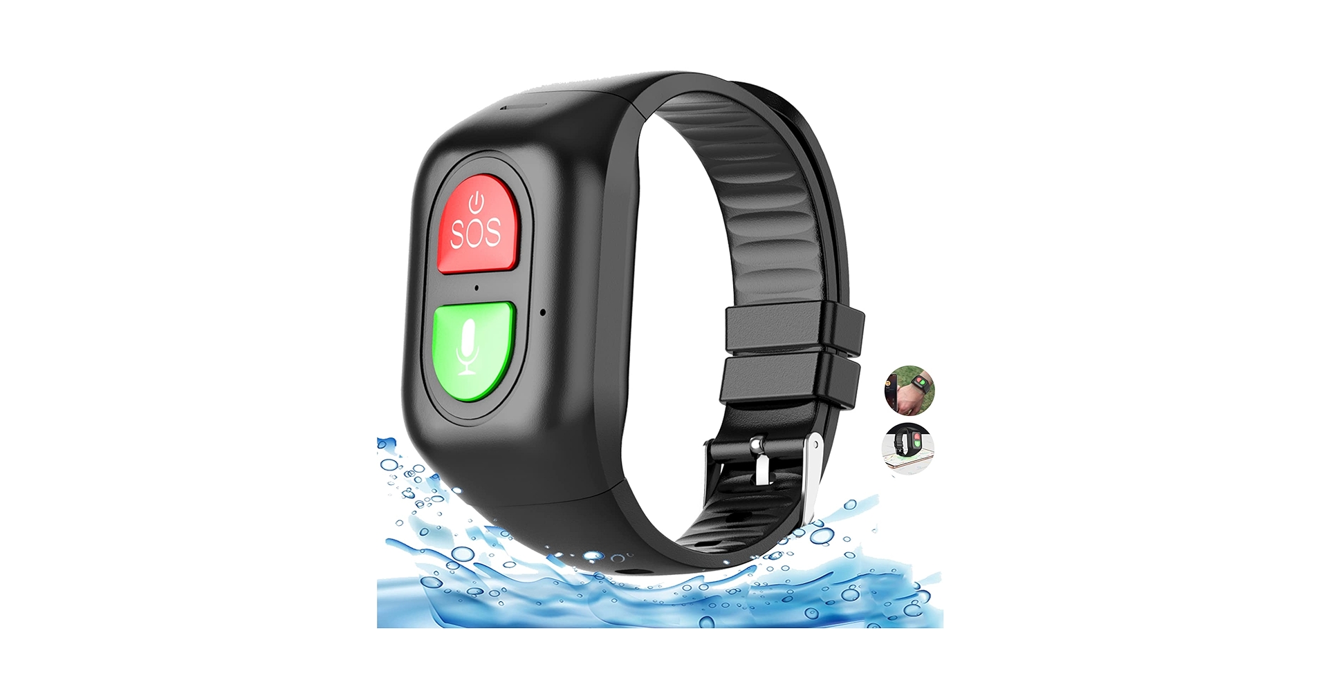 zegarek GPS na ręku mężczyzny mierzącego puls podczas spaceru leśnego