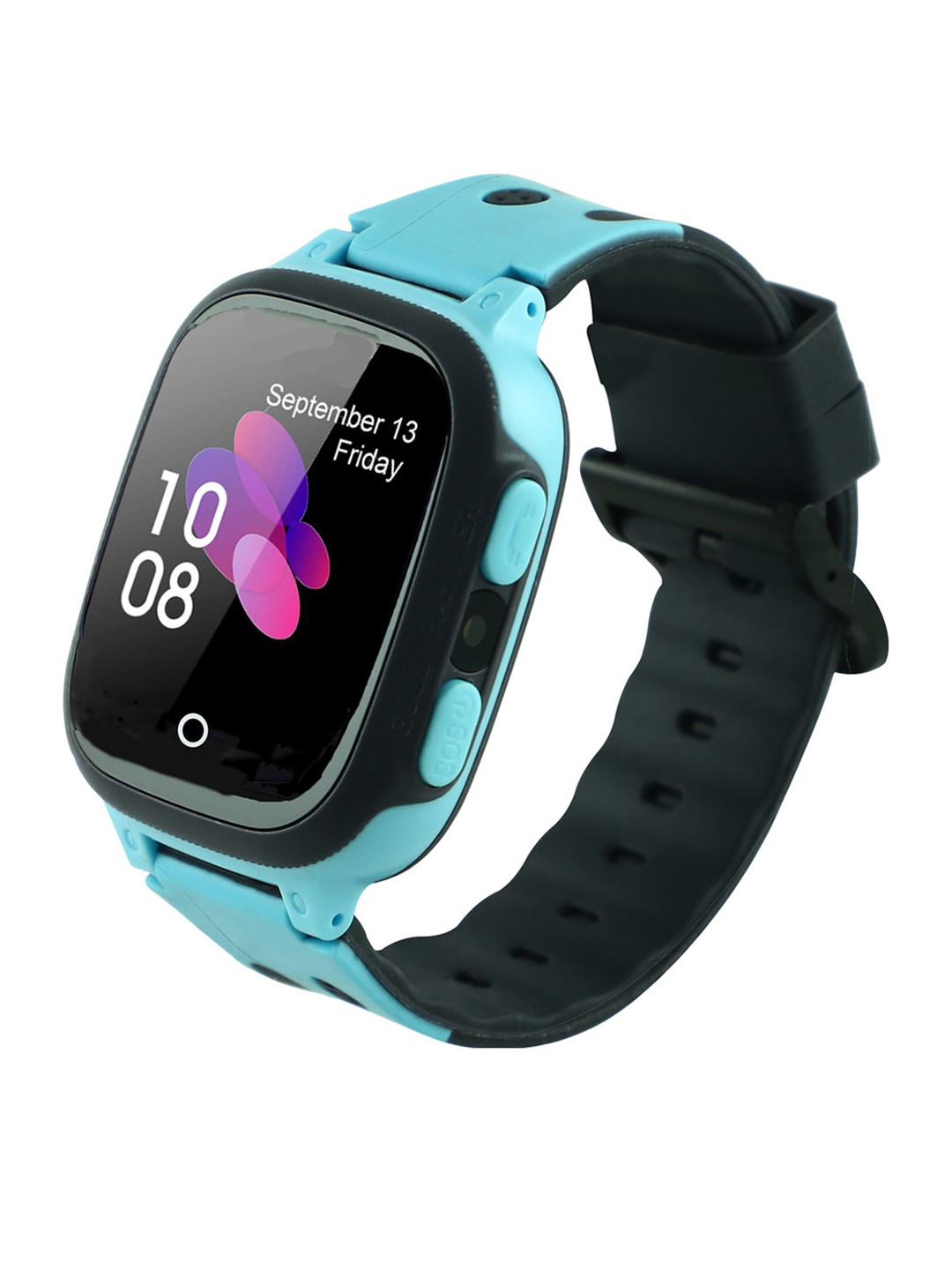 starsza pani z naszyjnikiem GPS gubiąca drogę na ulicy z samochodami